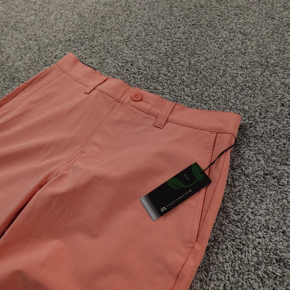 NEW Travis Mathew Shorts Mens 30 Orange Pink Chino Golf Performance Tech Stretch